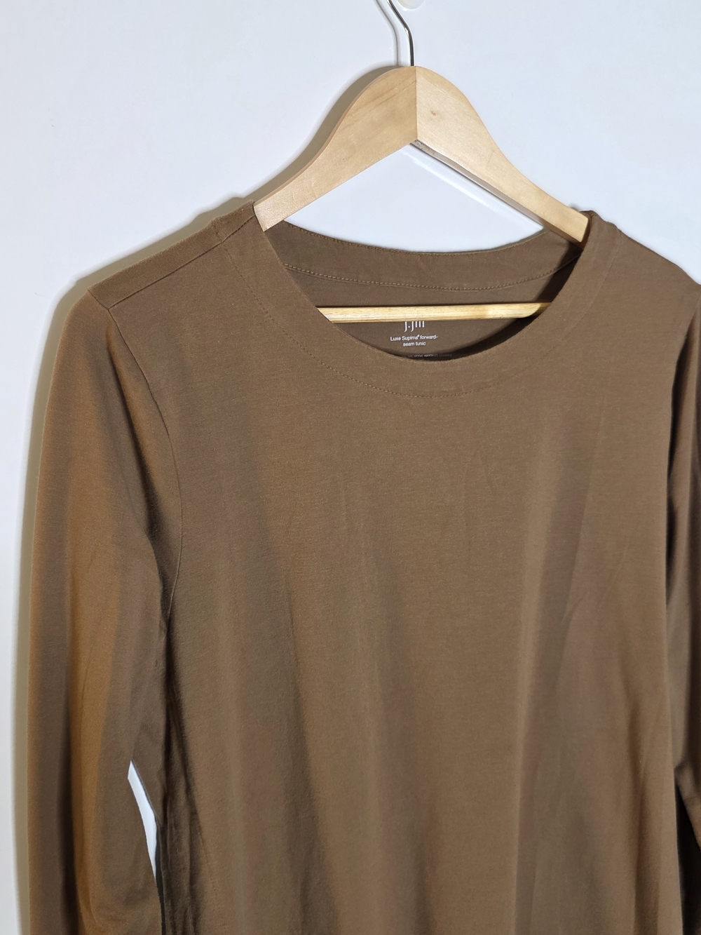 J. Jill Classic Long Sleeve Crewneck Top - Brown